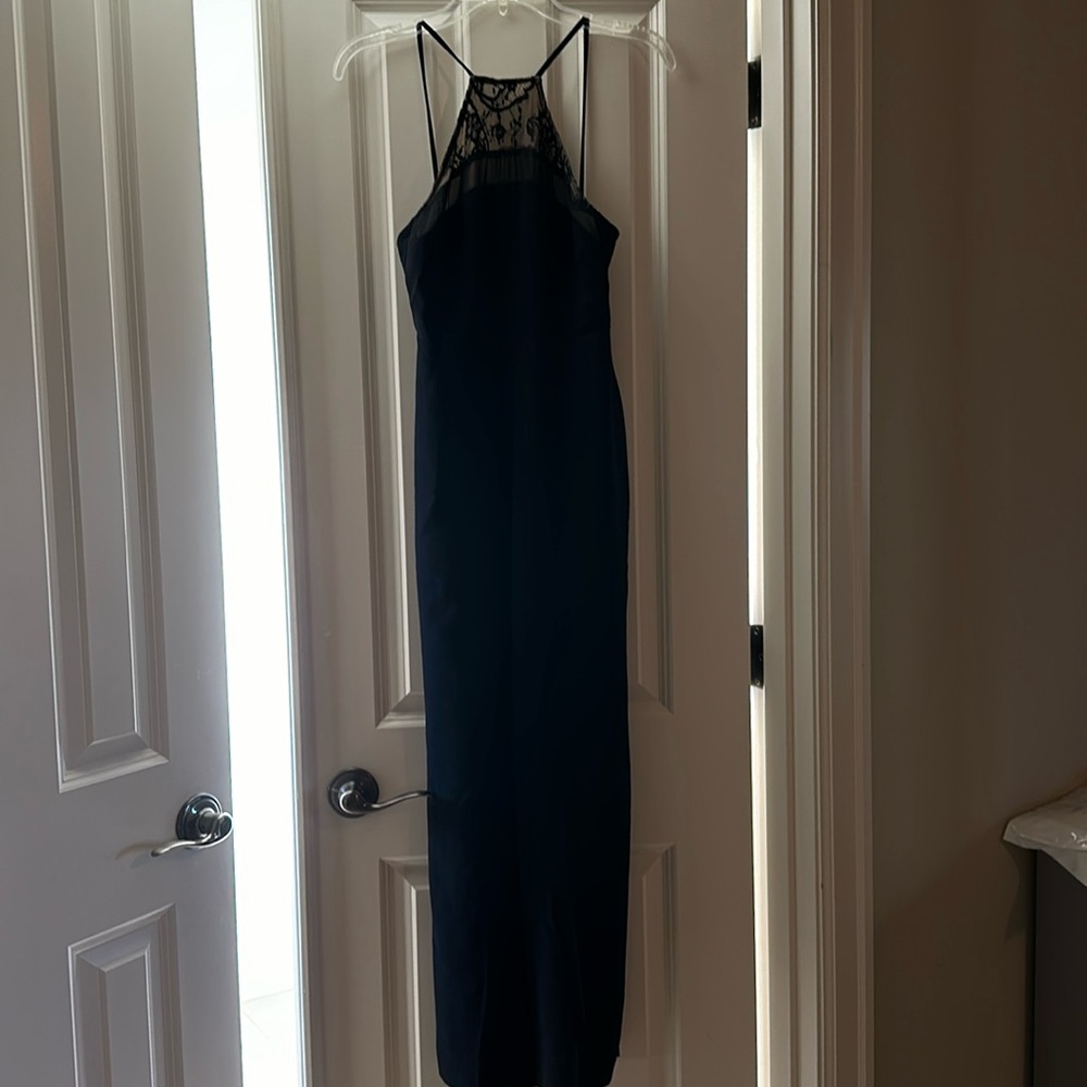 Lovers + Friends Petite Small Lace Detail Halter Neck Jumpsuit
